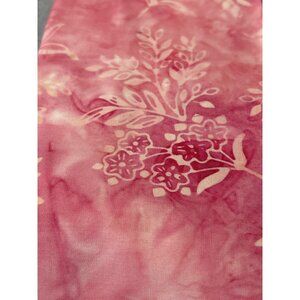 Pink Floral Batik Cotton Fabric Fat Quarter 18x22" Quilting Sewing Material